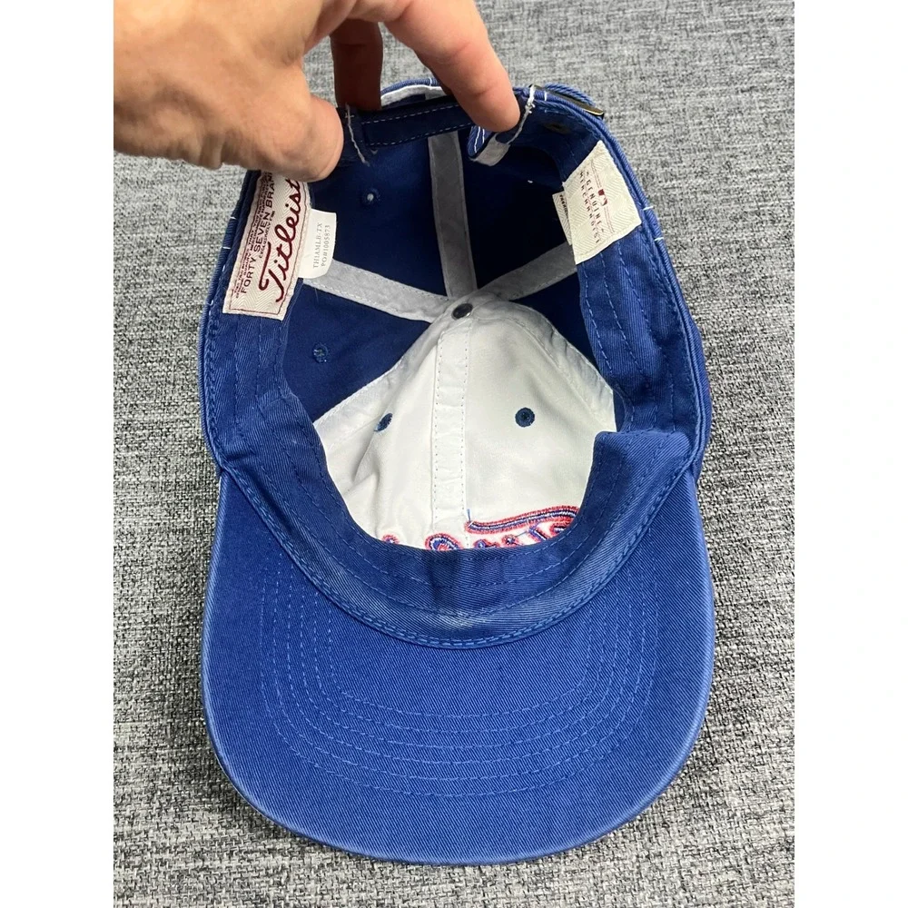 Titleist Texas Rangers 47 Brand Hat Blue White Adjustable Strapback Golf Cap